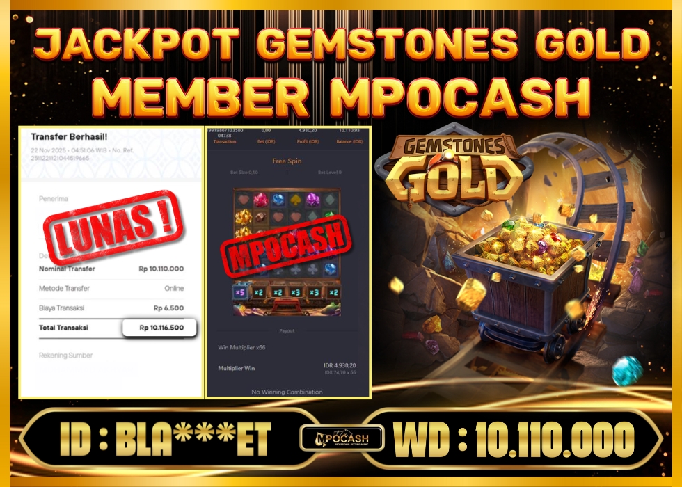 MPOCASH JACKPOT GEMSTONES GOLD